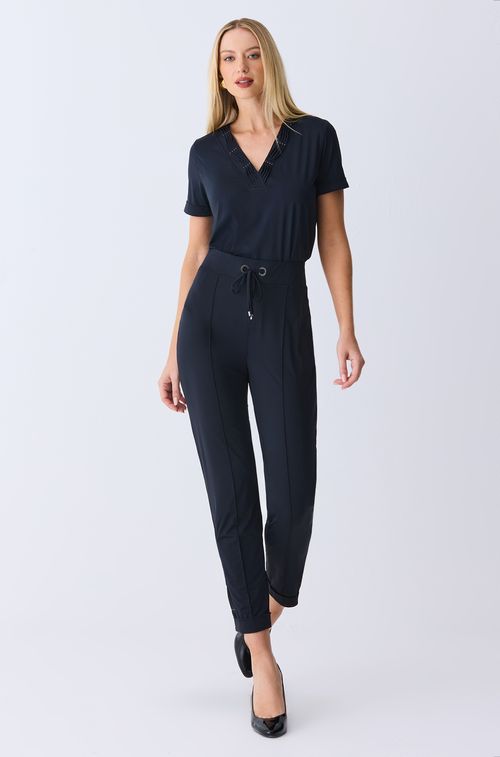 Calça Black com Plissado e Swa