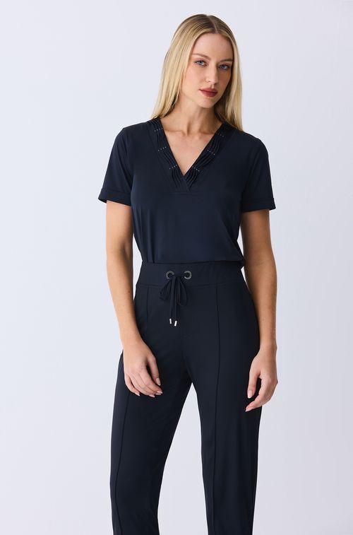 Blusa Black Decote Swa Diamond