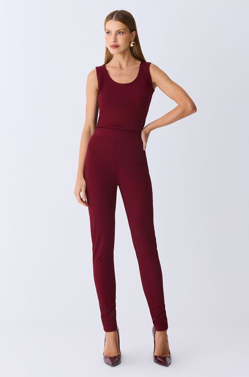 Calça Legging Mini Stripe Bordeaux
