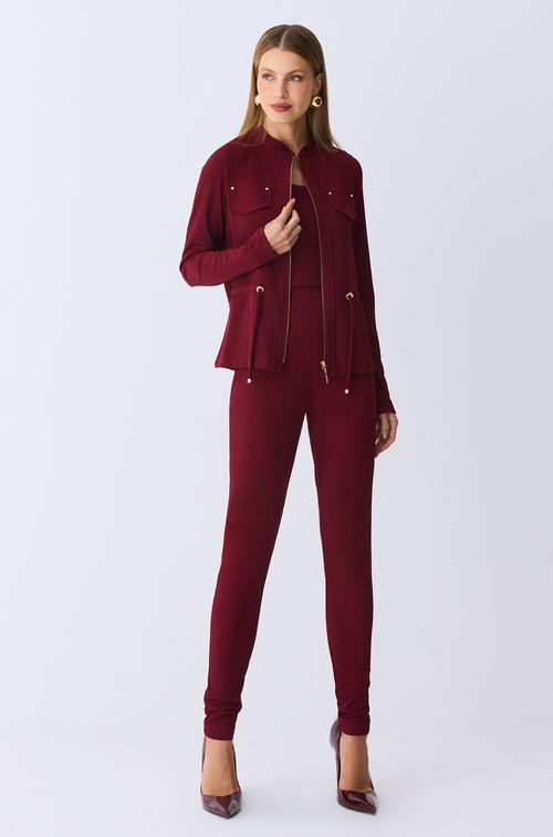 Calça Legging Mini Stripe Bordeaux