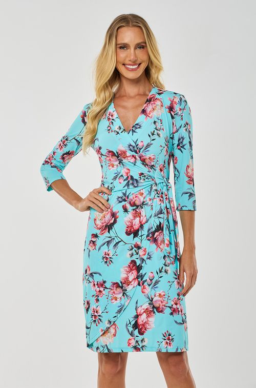 Vestido Wrap Aruba Flowers