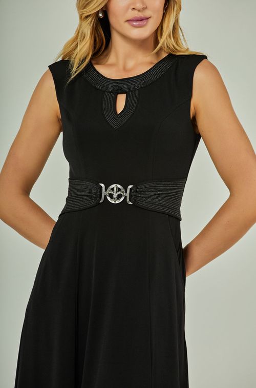 Vestido Crepe Black com Fivela Liz