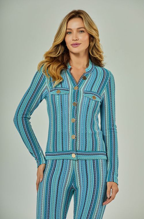 Jaqueta Tricot Blue