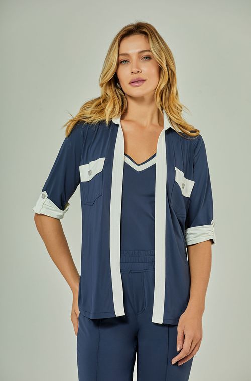 Camisa Chemise Navy com Off