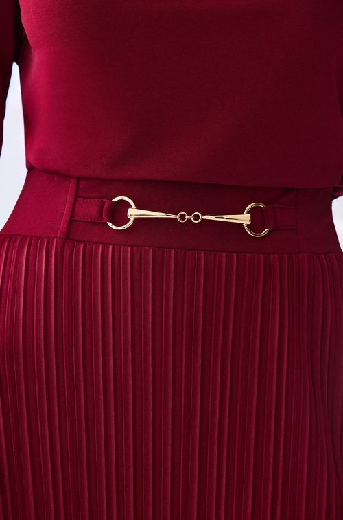 Saia Glow Bordeaux Plissado
