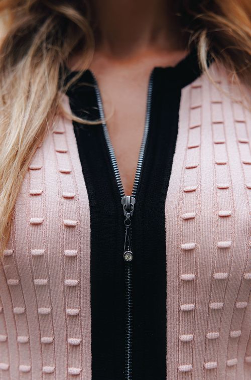Casaco Tricot Rose