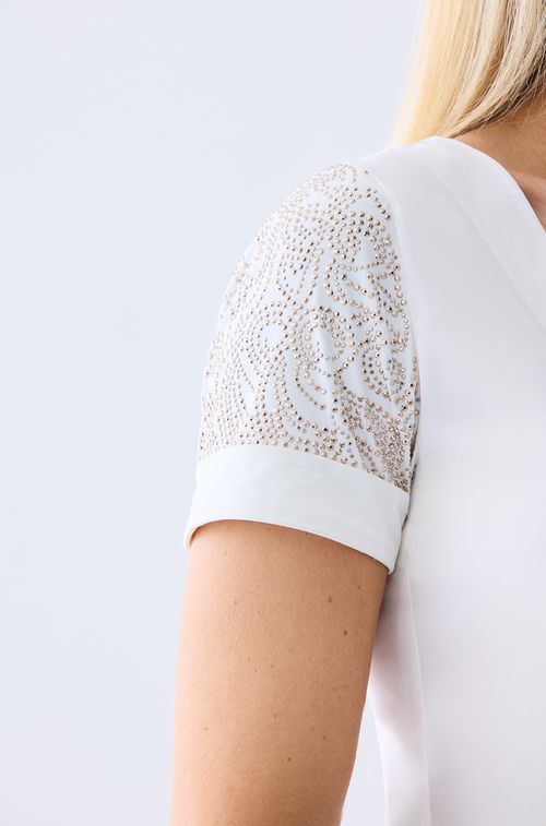 Blusa Cetim Off com Gold