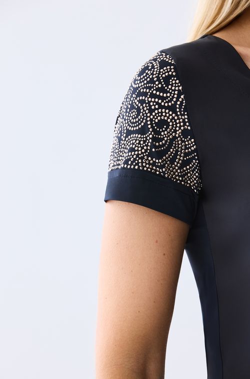 Blusa Cetim Black com Gold