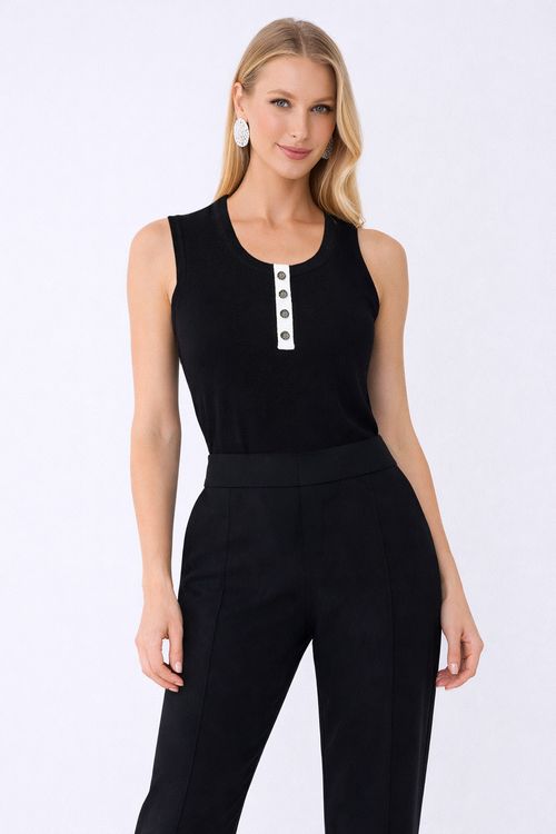 Top Tricot Black com Off