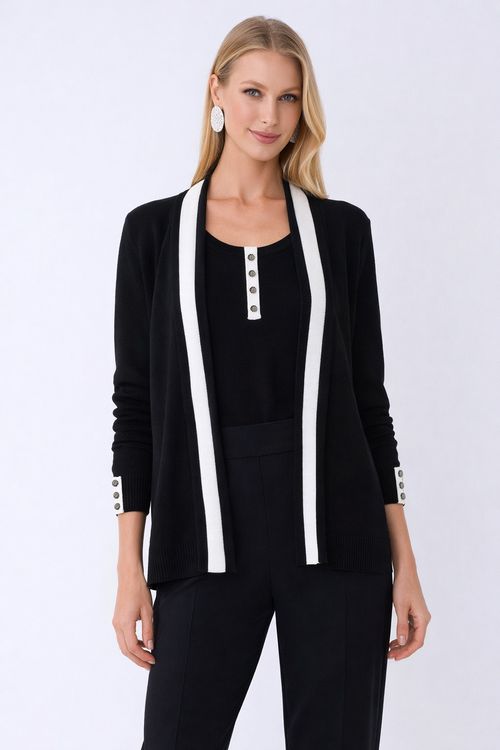 Pelerine Tricot Black com Off