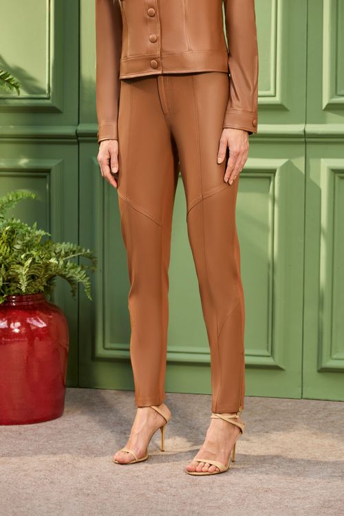 Calça Couro Terracota