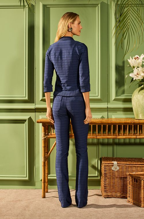 Calça Herve Navy com Rebite Gold