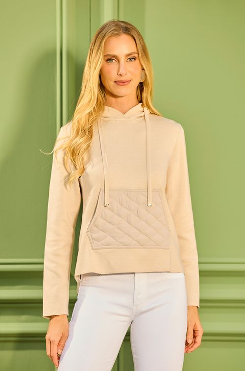 Blusa Tricot Almond com Matelassê
