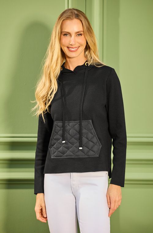 Blusa Tricot Black com Matelassê