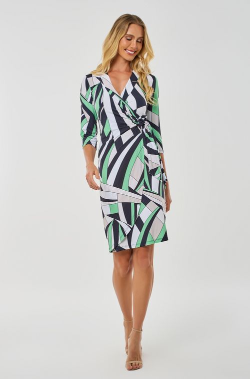 Vestido Wrap Geometric Lima