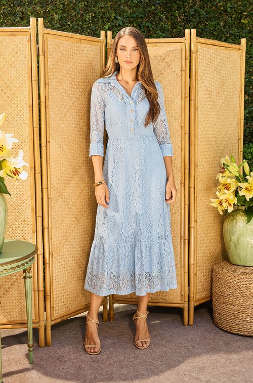 Vestido Renda Blue Sky